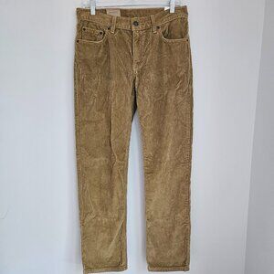 New Levi's Pants Men's 29x30 Brown Corduroy Chino Straight Leg
